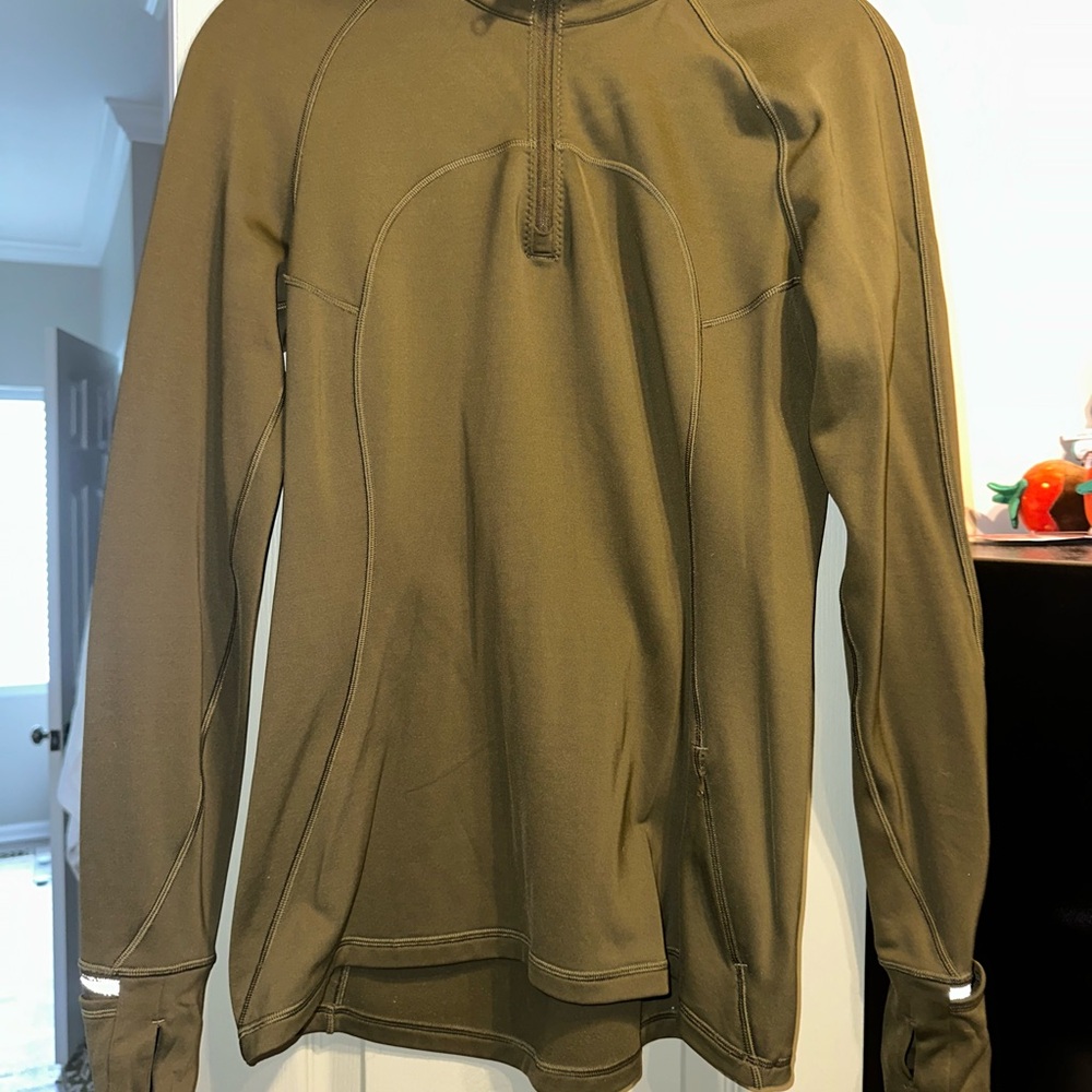 Lululemon Olive Green Long Sleeve Athletic Top